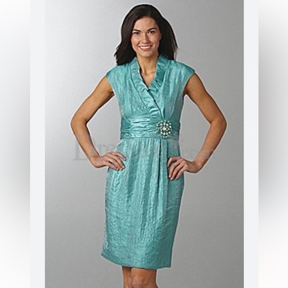 Jessica Howard teal evening dress midi size 12 - Picture 1 of 6